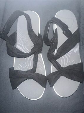 Black Bow Strap Sandals